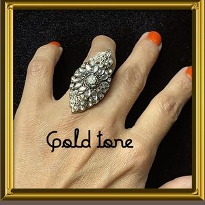 Gold tone Boho statement ring